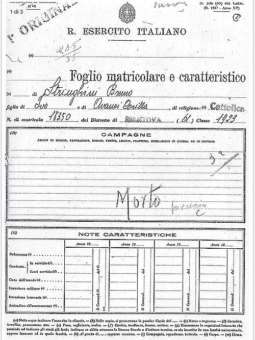 foglio matricolare
