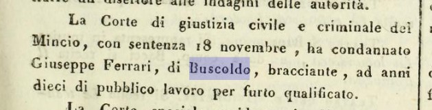 Buscoldo- furto 1800