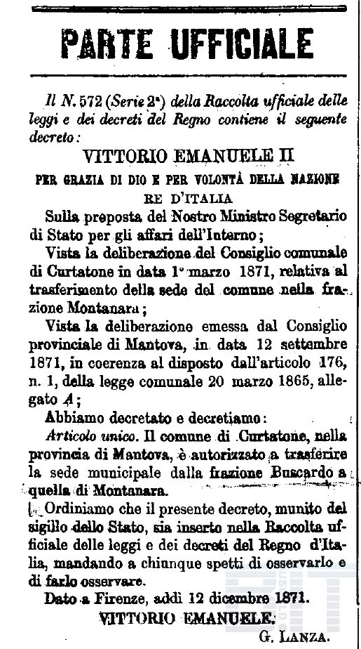 Gazzetta Ufficiale 3-1-1872