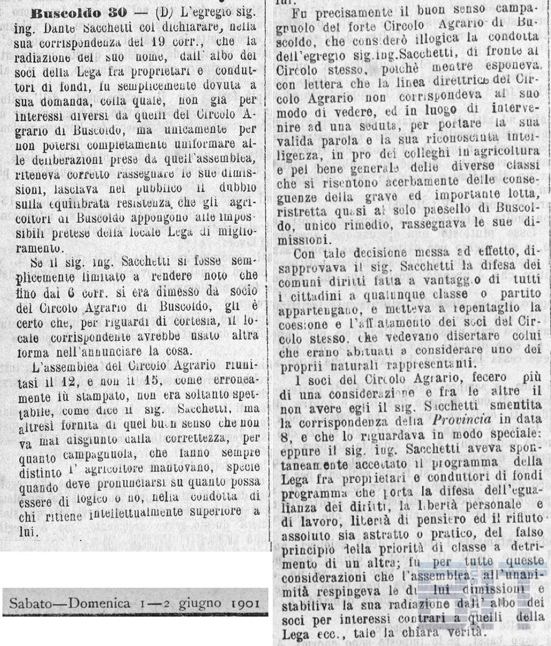 Buscoldo Giugno 1901