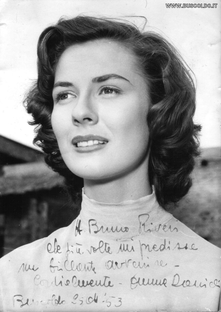 EMMA DANIELI autografata Buscoldo 25-10-1953